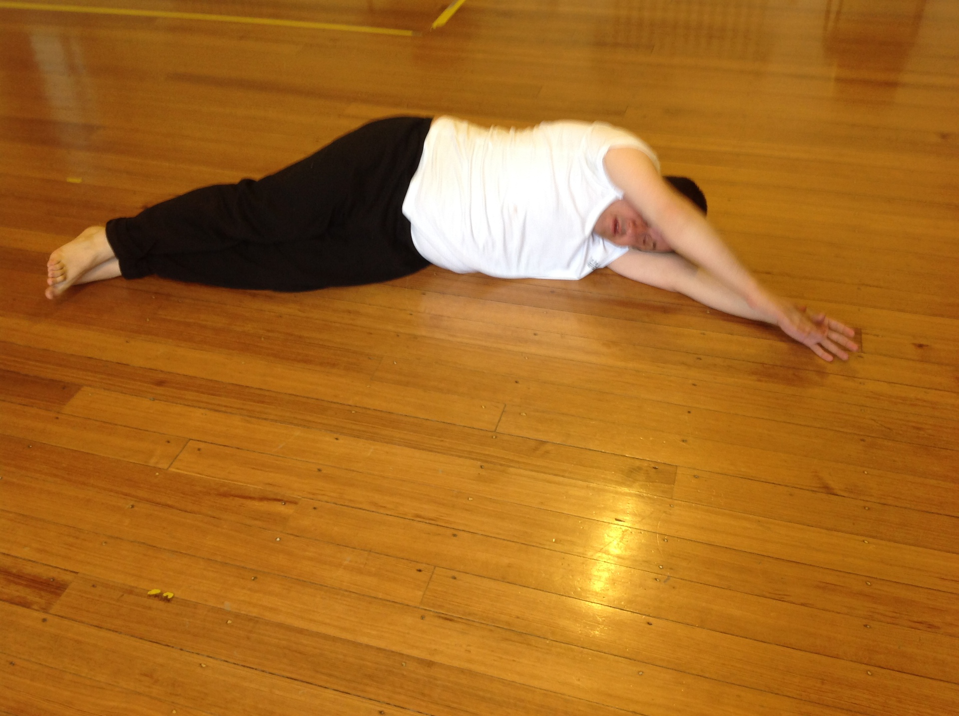 Photo of Stuart demonstrating a crescent roll